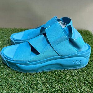 Men's Adidas Y-3 Yamamoto Rivalry Sandals Shoes Teal Blue Beach ID4455 Size 10.5